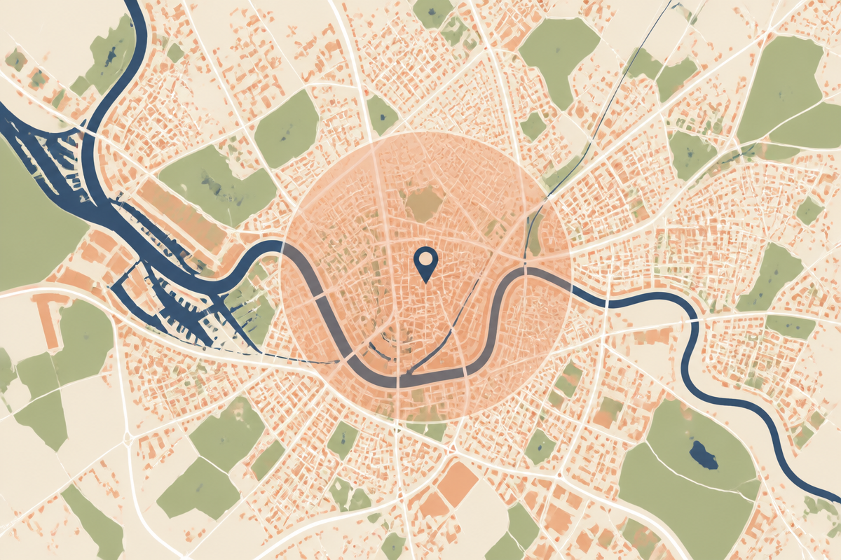 Delivery coverage area